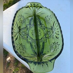 vintage Anchor Hocking "Early American Prescut" (EAPC) divided relish dish